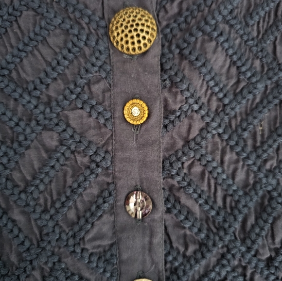 Soft Surroundings Alka Blue Mismatched Button Tunic Shirt Sz PL Costal Grandma - Picture 14 of 16